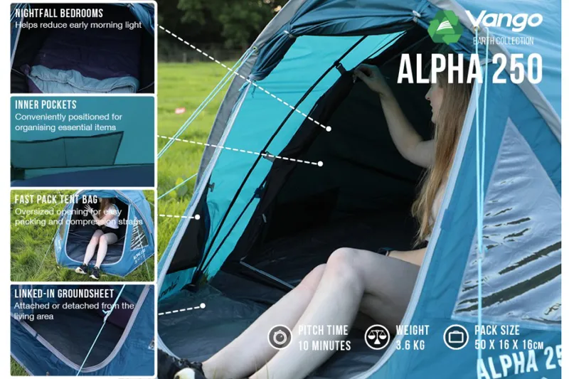 Vango Alpha 250 2 Person Tent in Moroccan Blue-5